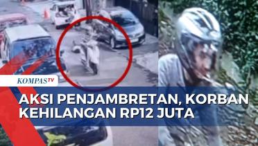 Detik-Detik Penjambret Bawa Kabur Tas Berisi Uang Rp12 Juta di Bandung!