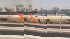 Breaking News..Suhu di Kuwait mencapai 62C.Semak-semak dan pohon terbakar dengan sendiri nya