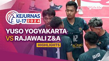 Putra: Yuso Yogyakarta vs Rajawali Z&A - Highlights | Kejurnas Bola Voli Antarklub U-17 2024