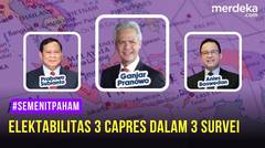 SEMENITPAHAM - Elektabilitas 3 Capres Dalam 3 Survei