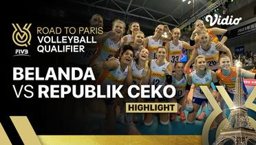 Match Highlights | Belanda vs Republik Ceko | Women's FIVB Road to Paris Volleyball Qualifier