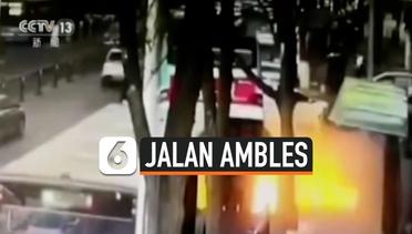Detik-Detik Bus 'Ditelan' Aspal Jalan, 6 Orang Tewas