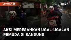 Viral Aksi Pemuda Ugal-ugalan Bawa Senjata Tajam di Bandung
