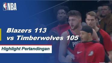 NBA I Cuplikan Pertandingan : Blazers 113 vs Timberwolves 105