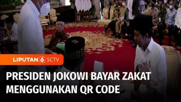 Presiden Jokowi, Wapres Ma'ruf Amin, dan Sejumlah Menteri Bayar Zakat Gunakan QR Code | Liputan 6