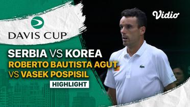 Highlights | Grup B Spain vs Canada | Roberto Bautista Agut vs Vasek Pospisil  | Davis Cup 2022