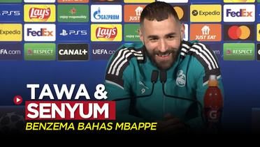 Liga Champions: Tawa dan Senyum Karim Benzema Bahas Kylian Mbappe Jelang Laga PSG Vs Real Madrid