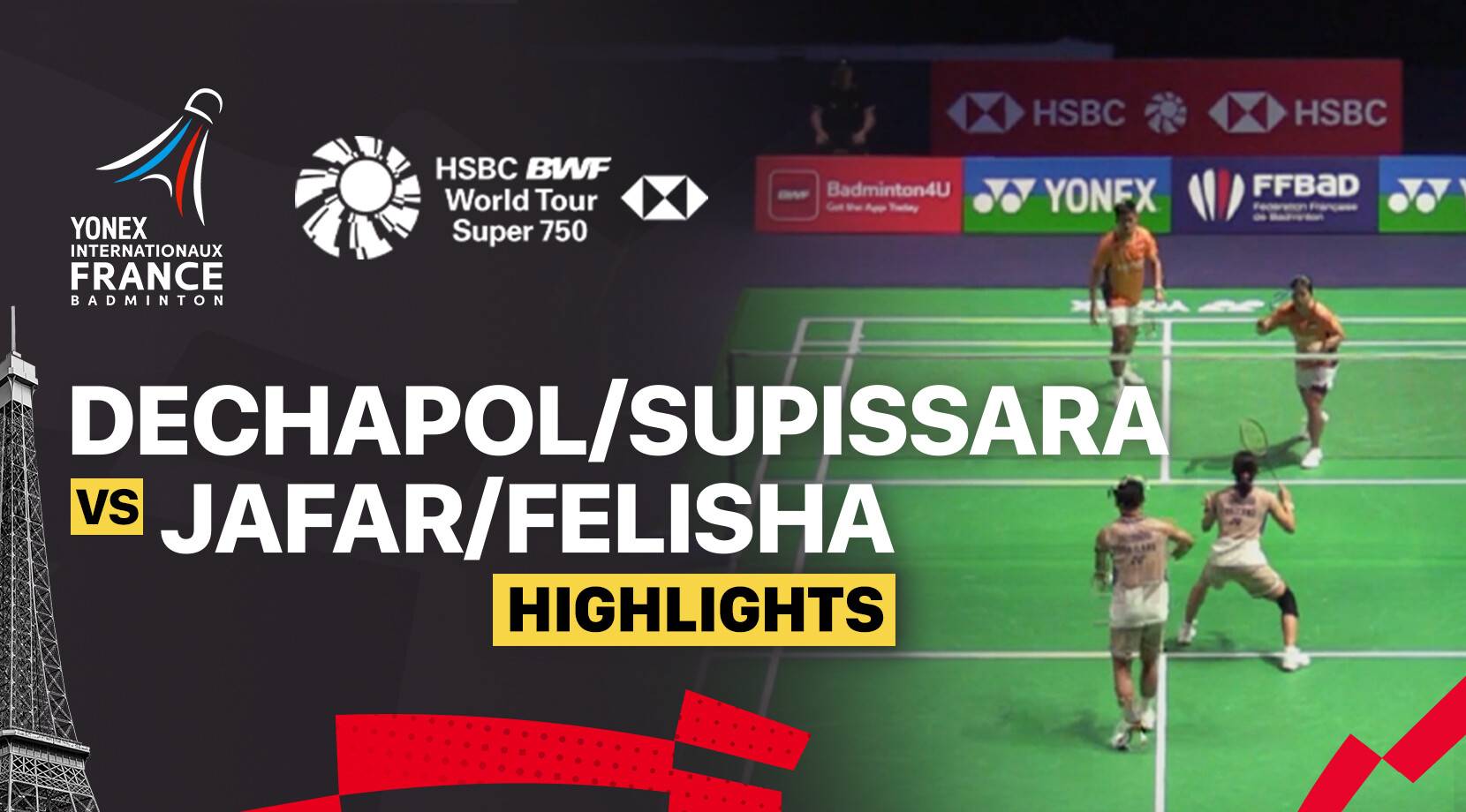 Dechapol Puvaranukroh/Supissara Paewsampran (THA) vs Jafar Hidayatullah/Felisha Alberta Nathaniel Pasaribu (INA) - Mixed Doubles Round of 16 | YONEX French Open 2025