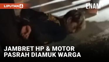 Todong HP dan Motor, Pelaku Jambret di Banten Tersungkur Dihajar Warga