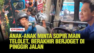 Momen Lucu di Pinggir Jalan, Anak-Anak Ajak Sopir Bus Mainkan Klakson Telolet