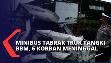 Minibus Masuk ke Kolong Truk Tangki BBM, 6 Orang Meninggal dalam Kecelakaan