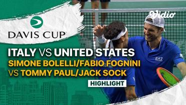 Highlights | Quarterfinal: Italy vs United States | Simone Bolelli/Fabio Fognini vs Tommy Paul/Jack Sock | Davis Cup 2022