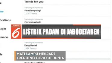 Tagar Mati Lampu Jadi Trending Topic Dunia di Twitter - Liputan 6 Siang