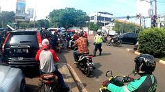 MotoVlog Jakarta Pagi - Grabbike lagi Apes Kena Tilang Polisi