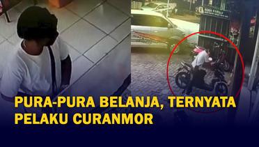 Terekam CCTV! Aksi Pria di Sukabumi Berpura-pura Belanja di Mini Market Sebelum Mencuri Sepeda Motor