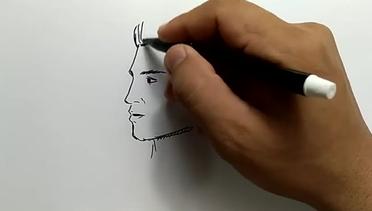 cara menggambar orang cowok ganteng mudah sekali _ how to draw man easy