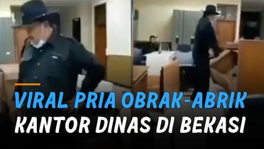 VIDEO: Viral Pria Obrak-abrik Kantor Dinas di Bekasi, Minta Jatah Proyek