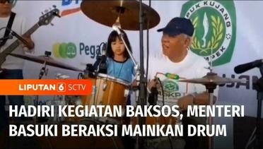 Menteri PUPR Basuki Hadiri Kegiatan Bakti Sosial, Tunjukkan Kebolehan Bermain Drum | Liputan 6