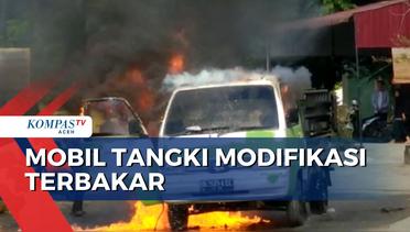 Mobil Tangki Modifikasi Terbakar Supir Jadi Korban