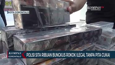Polisi Sita Ribuan Bungkus Rokok Ilegal Tanpa Pita Cukai di Pelabuhan Gorontalo