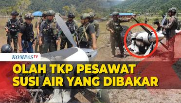 Polisi Lakukan Olah TKP Pesawat Susi Air yang Dibakar Kelompok Bersenjata di Papua