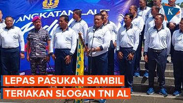 Momen KSAL Kirim Pasukan untuk Berangkat Bantu Korban Gempa Cianjur