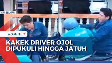 CCTV Warga Rekam Aksi Pria di Palembang Pukuli Kakek Driver Ojol