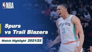 Match Highlight | San Antonio Spurs vs Portland Trail Blazers | NBA Regular Season 2021/22