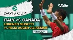 Highlights | Semifinal: Italy vs Canada | Lorenzo Musetti vs Felix Auger-Aliassime | Davis Cup 2022