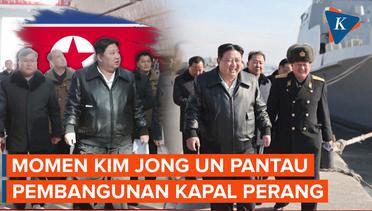 Kim Jong Un Pantau Galangan Kapal Perang yang Sedang Dibangun Korut