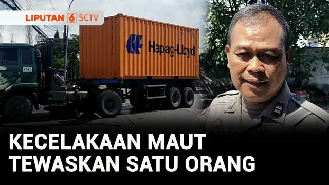 Pemotor Pasutri Tabrak Truk Trailer di Jalanan Surabaya, 1 Orang Tewas | Liputan 6