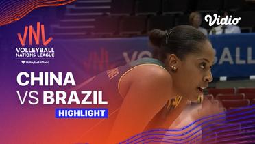 Match Highlights | China vs Brasil | Women’s Volleyball Nations League 2023