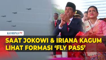 Saat Presiden Jokowi dan Iriana Dibuat Kagum Lihat Formasi 'Fly Pass' HUT ke-78 TNI