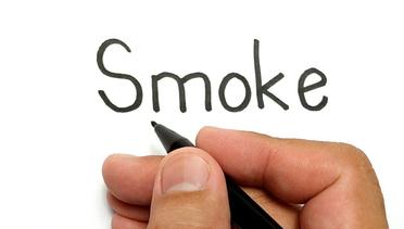WOW, belajar cara menggambar kata SMOKE menjadi gambar ORANG MEROKOK  KEREN