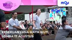 Keseruan Luna Maya Ikuti Lomba 17 Agustus - Bisik Pagi 20 Agustus 2023 | Moji