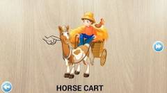 384 Puzzles For Preschool Kids Horse Cart, Dump Truck & Excavator