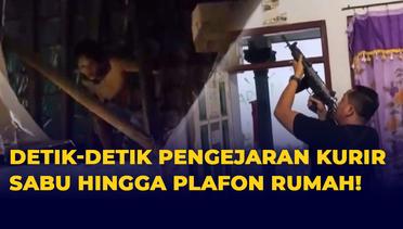 Mencekam! Aksi Kejar-kejaran Polisi dan Kurir Sabu Hingga Sembunyi di Plafon Rumah